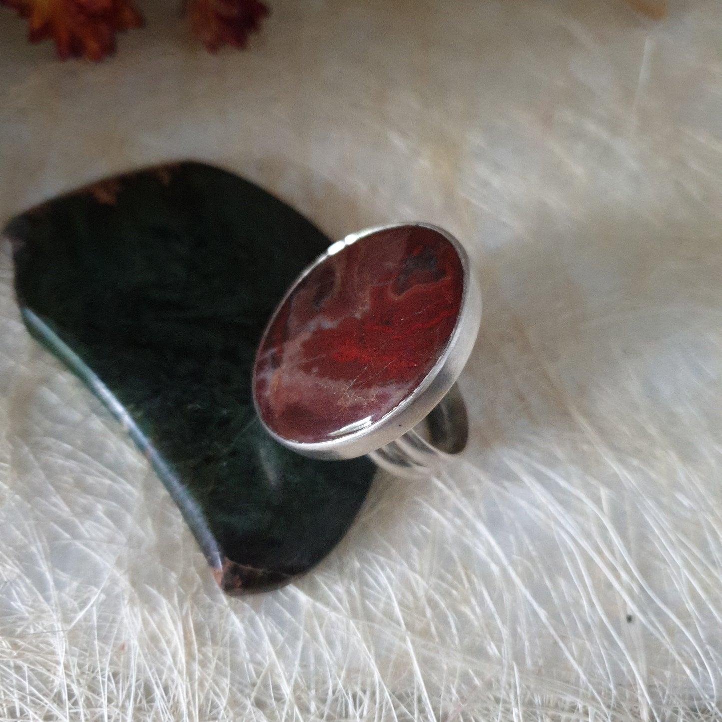 Rainbow Jasper Sterling Silver Ring