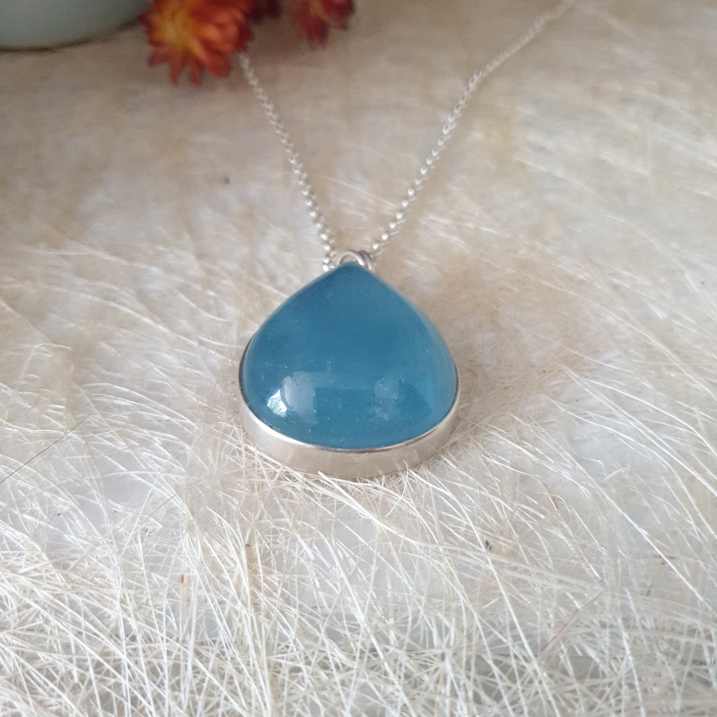 Aquamarine, Silver pendant